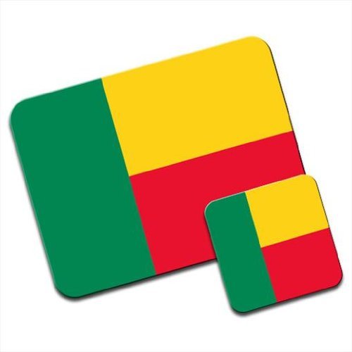 Benin Flag Premium Mousematt & sottobicchieri