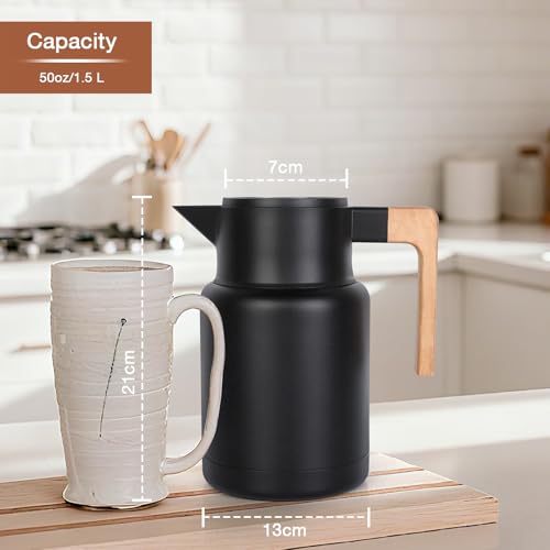 Miniatura 2 de Vinato Jarra Termica - Termo Café Grande Sin Bpa, Hermético Para Café Y Té, Botella Agua Acero Inoxidable 1.5 Litros