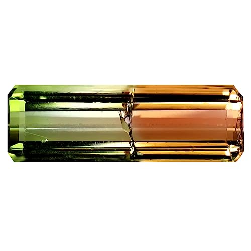 Tourmaline bicolore 1.67 ct octogone non chauffée gemme rare de collection