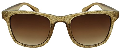 Women's Transparent Glitter Frame Horn Rimmed Sunglasses 540851GT-AP-1(CLBN)2