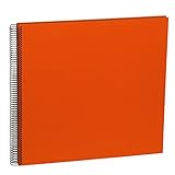 Semikolon (352909) Spiral Album Large orange (orange) | Spiral-Fotoalbum mit 50 Seiten u. Efalin-Einband |Spiralfotobuch mit schwarzem Fotokarton