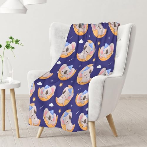 Koala Blanket Gifts - 50"x60" Cute Throw for Women, Girls - Purple Soft Fuzzy Blankets for Bed, Couch & Living Room