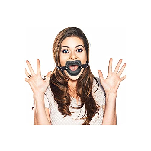 OnundOn Bâillon BDSM Extrême en Silicone - Gag Bouche Pénis pour Femme - Sex SM (Noir)