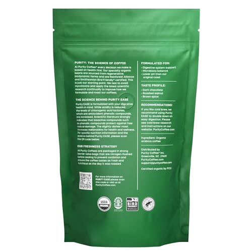 Purity Coffee Ease Dark Roast Low Acid Organic Coffee - Usda Certified Organic Specialty Grade Arabica Whole Bean Coffee thumb #1