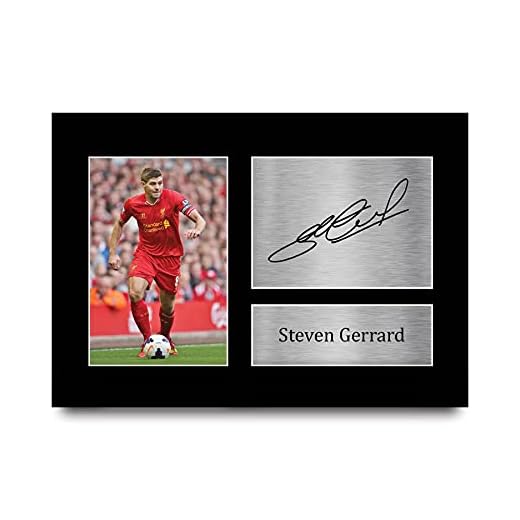 HWC Trading Steven Gerrard A4 Ungerahmt Signiert Gedruckt Autogramme Bild Druck-Fotoanzeige Geschenk Für Liverpool Fußball Fans