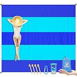 BYDOLL Nylon Beach Blanket Waterproof Sandproof Oversized 7'x7' Suits 1-5 Adults Sand Free Extra Large Blanket Lightweight Soft Picnic Mat for Beach Travel Camping