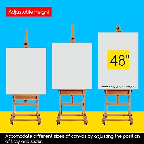 Image of MEEDEN Studio Wood H-Frame Easel: Art Easel with Storage for Artist