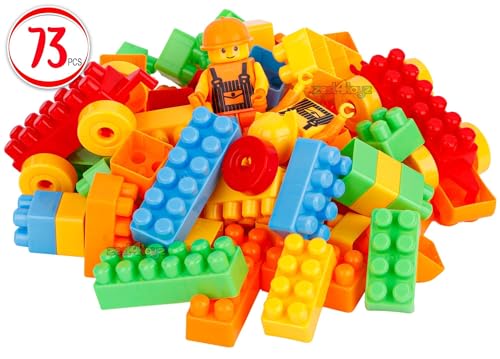 Image of Zest 4 Toyz Building Blocks for Kids 73 Pieces Construction Toy Puzzle Game Creative Building Set Educational Learning Activity Blocks Brain Development Toy for Boys Girls 3+ Years