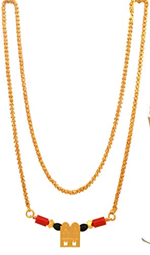 Image of Radha's Creations Women's 1 Gram Gold Plated Copper Mangalsutra with Chain 24 inch and Vati Tanmaniya