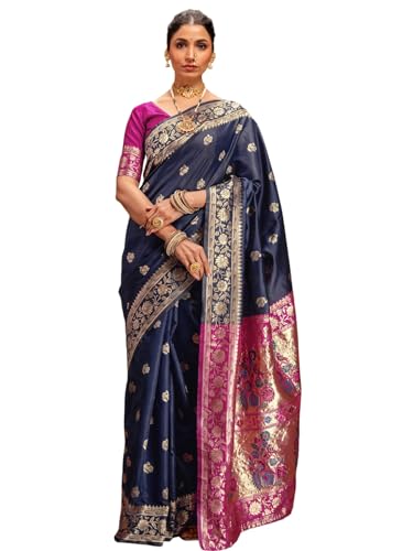 Image of SIRIL Women's Paithani jacquard Silk Saree |Chandrakor Paithani jacquard Saree With Unstitched Blouse Piece