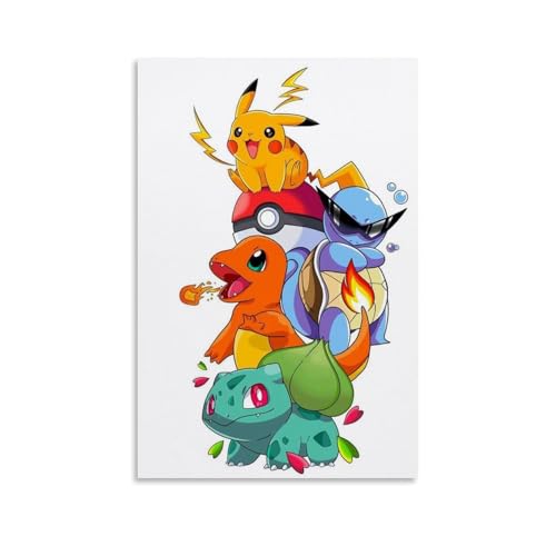 Póster decorativo colorido de Pokemon para pared, lienzo de regalo para habitación de amigos, hermoso, adecuado para sala de estar y dormitorio, estilo sin marco, 30 x 45 cm