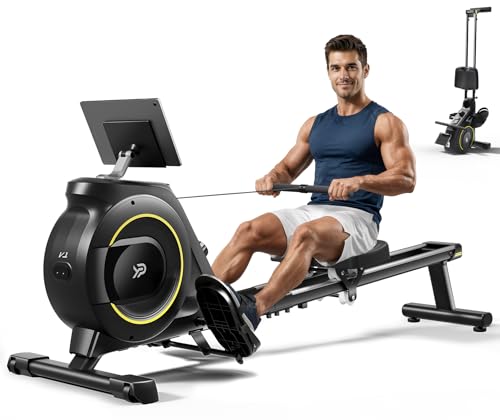 YPOO Rowing Machine for Home, 350 LB Capacity, 16-Level Silent Resistance, Magnetic Rowing Machines...