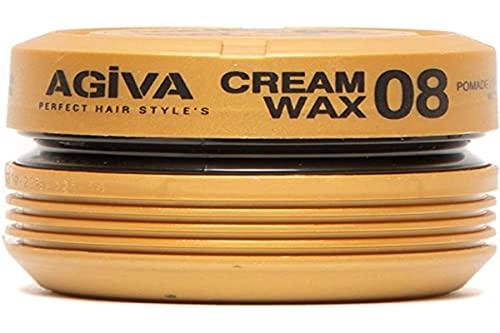 Agiva Cream Wax 08 Pomade/Shine Finish Medium Control 175ML, Mostaza, Estandar, 175