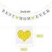 Best Mom Ever Banner with Gold Glitter Heart | Vintage Mothers Day Decorations | Mother’s Day Gifts from Daughter and Son