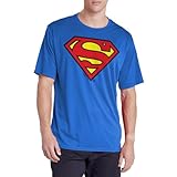 Popfunk Superman Classic S-Shield Logo Men's Sport Active T-Shirt - XX-Large - Royal Blue