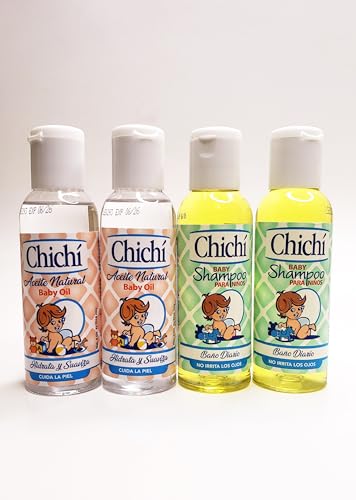 Generic Chicchi Baby Shampoo and Oil Set, 4 Pieces, Gentle and Nourishing Formulas for Delicate Skin