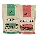 Vital Essentials Freeze Dried Minnows (1 oz) & Chicken Hearts (1.9 oz) Dog Treats Bundle