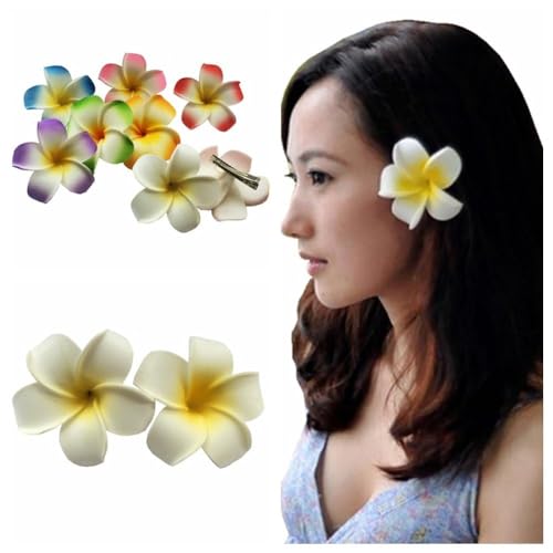 4PCS 7cm Clips de Pelo Hawaianos con Flores de Espuma miniatura 2