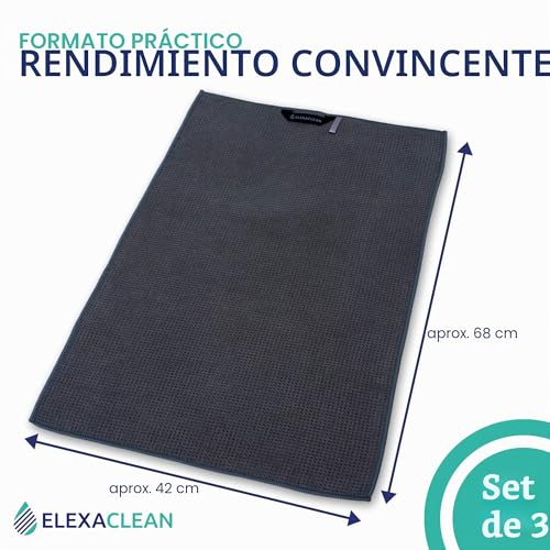Miniatura 5 de Elexaclean Paños De Cocina Juego De 3, 68 X 42 Cm, Antracita Gris Oscuro De Microfibra Suave Para La Cocina