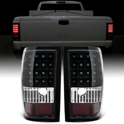Ronnin - Fits 2006-2011 Ford Ranger Pickup LED Tail Lights Integrated LED Brake and Signal Lamps Pair | Black