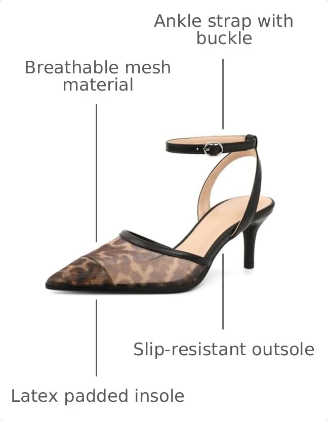 Image of SAMMITOP Kitten Heels for Women Low Heel Closed Toe Ankle Strap Pumps Wedding Party Beaded Dress Shoes 2.4 Inch