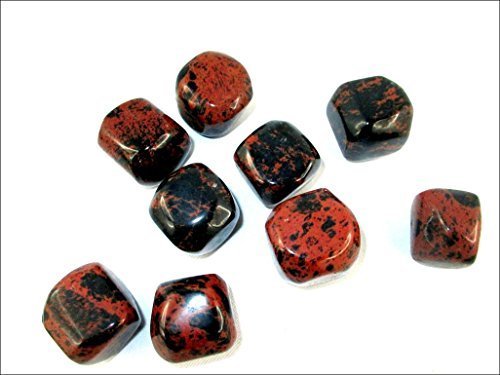 Jet InternationalMahogany Obsidian Tumbled Stone 100 Grams Approx. 0.75" to 1"inch High Grade Healing Metaphysical Crystal Therapy Booklet Image is JUST A Reference