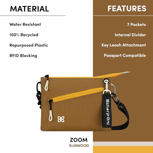 Image of Sherpani Zoom, Small Crossbody Purse, Nylon Crossbody Bag, Lightweight Cross Body Bag, Sleek Dual Pouch, Purses for Women