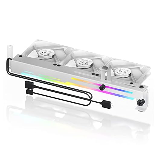 AsiaHorse Graphics Card Cooler with ARGB 5V 3Pin LED and Three 80mm Fans, RGB LED Graphics Card Holder, GPU Cooler Easy Installation-White