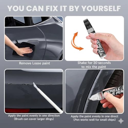 Image of XDOTOAR Magma Grey (Z7Q) Touch Up Paint Compatible with Maruti Suzuki Brezza | Exact Match 2-in-1 Car Scratch Repair Paint Pen | Chip & Nick Repair | Quick Dry Automotive Paint | Includes 1 Disposable Micro Applicator | 18ml