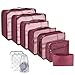 Produktbild Packwürfel für Koffer, 10 Stück Koffer-Organizer, hochwertiger Koffer, Reise-Organizer, Handgepäckverpackung, Würfel-Set für Reisen Rot weinrot 10 Stück