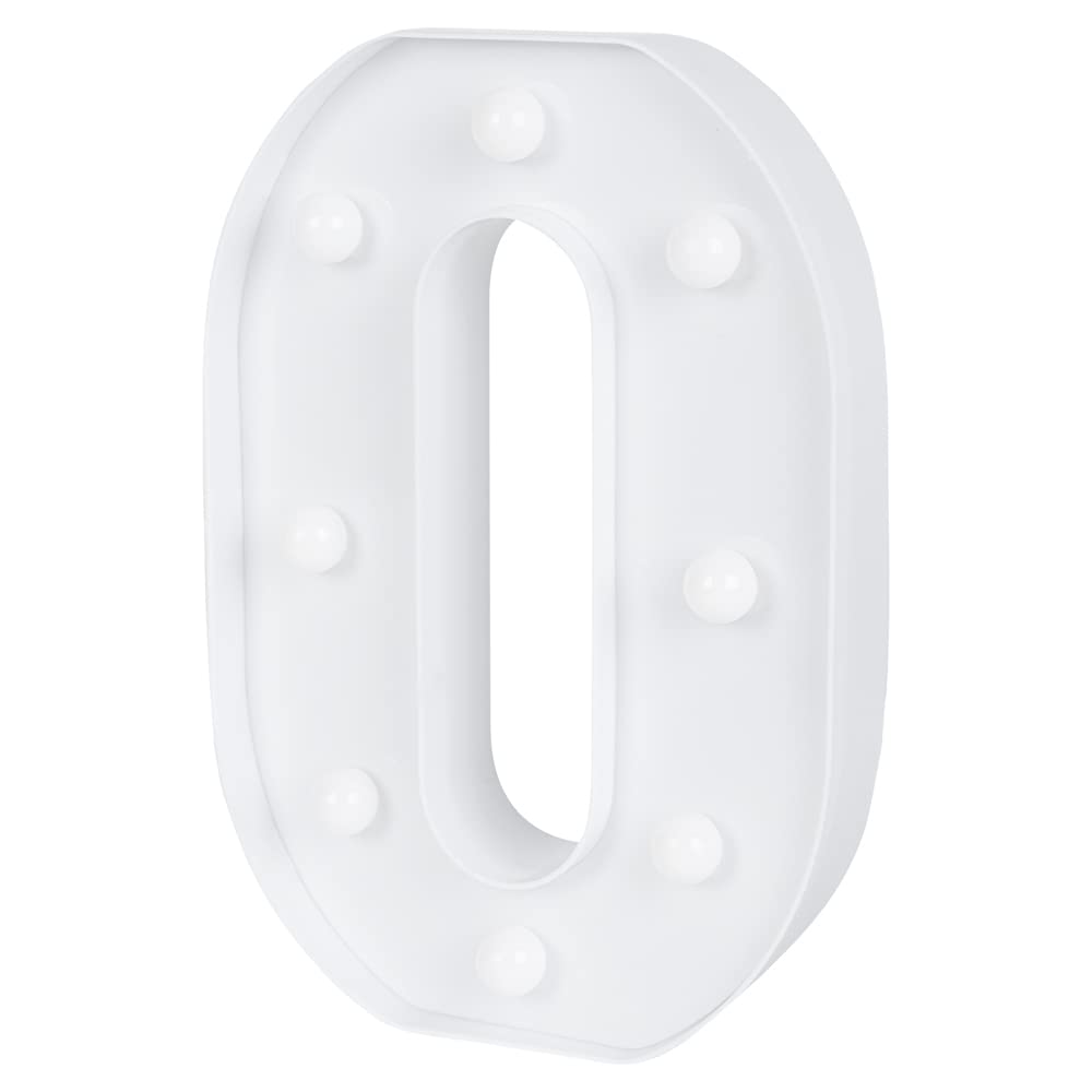 Restaurantware White Led Marquee Letter O Sign, 5.8 x 1.2 x 8.7 In