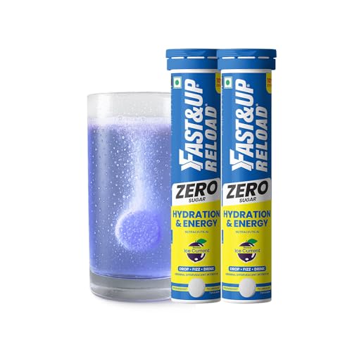 Image of Reload Zero - Zero Sugar Instant Energy & Hydration Drink - Ice Current Flavour - 22 Effervescent Tablets, Pack of 2