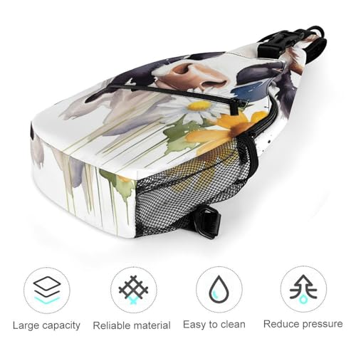 Mochila cruzada deportiva con diseño acuarela y flor blanca miniatura 5