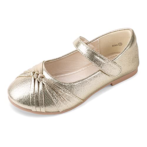 PANDANINJIA Rika Girls Dress Shoes Flower Girl Mary Jane Flats Wedding Party School Shoes for Toddler Little Kid Big Kid