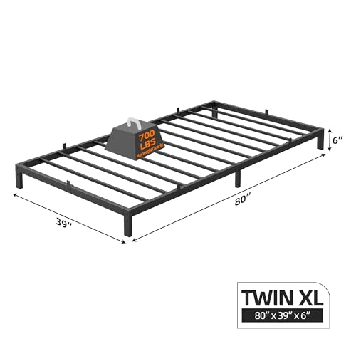 Image of GarveeLife 6 in Twin Heavy Duty Metal Bed Frame with Under-Bed Storage, Noise-Free Mattress Foundation, No Box Spring Needed, Easy Assembly, Strong Weight Capacity