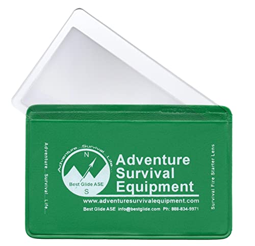 Best Glide ASE 3-Pack Credit Card Size Pocket Fresnel Lens - 4X Magnification - Emergency Fire Starter - Compact