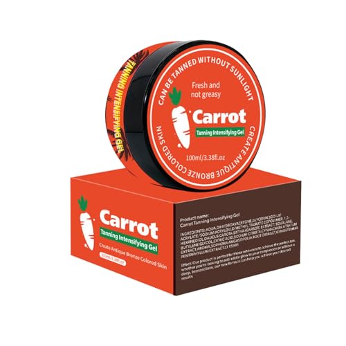 CARROT Gel Intensificador de Bronceado Peach Beauty Carrot Black Gel 100ml/3.38fl.oz Gel Duradero Marrón Gel Bronceador de Lujo para Cuerpo Interior Exterior Autobronceadores (Orange, 6.8x4.6x6.8cm)