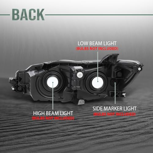 Image of GRAND ORANGE Right Headlight Compatible with Toyota Camry 2015-2017 TO2503222 TO2502222 TO2503223 TO2502229 TO2503229 8111006860 8115006C70 8111006C70 Clear Lens Black Housing Amber Reflector