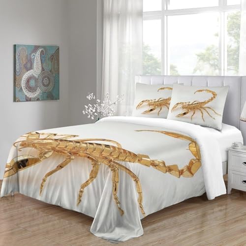 Housse de couette 220x240 microfibre scorpion à fermeture éclair durable - 4