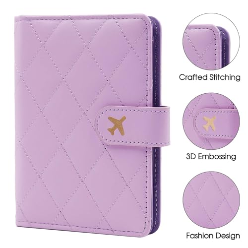 Image of Melsbrinna Premium Leather Passport Holder Covers Case, Waterproof Rfid Blocking Travel Wallet Passport Holder with Pen Holder, Cute Passport Book for Women /Men