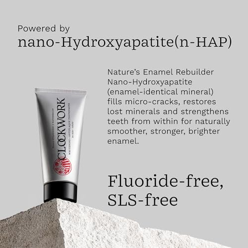 Image of Clockwork Kids Premium Toothpaste, Strawberry Watermelon - Fluoride Free & SLS Free, Ages 2-12 | Anti-Cavity & Enamel-Safe with nano-Hydroxyapatite (nHAP) + 10% Xylitol | Dentist-Approved, Natural & Non-Toxic | 80g