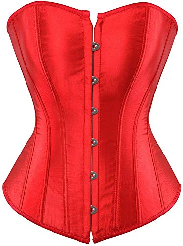 Women's Sexy Boned Overbust Shaper Push Up Bodysuit Lace up Corsets and Strap Bustiers Top S-6XL