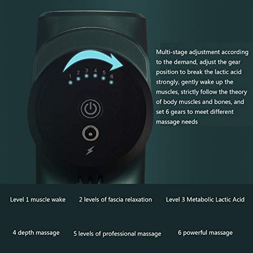Massageador de tecidos profundos, pistola de massagem muscular de 32 velocidades, 5 cabeças de massa