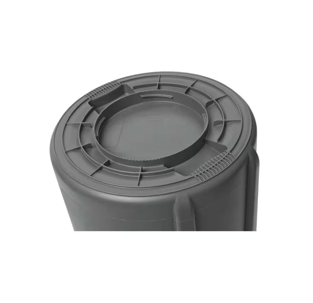 44 Gallon Grey Round Vented Trash Can DA84086