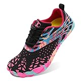 Scurtain Women's Water Shoes - Beach & Hiking Shoes in Pink/Black, Size 11/W9.5M
