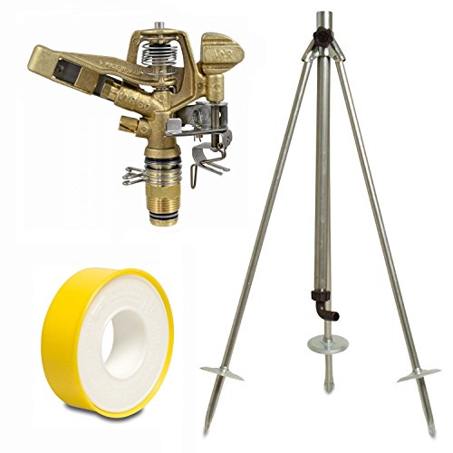 Vyrsa Kreis-und Sektorenregner VYR-60, 3/4 Zoll, Komplettset mit Dreibeinstativ und 12m PTFE-Dichtungsband, Kreisregner, Sektorenregner, Impulsregner, Teilkreisregner Cover