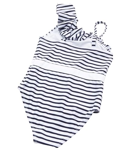 Image of Janie and Jack, Womens, Girls Stripe Onepiece (Toddler /Little Kid /Big Kid), Dark Blue, 7 Years