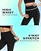 TNNZEET Capri Leggings for Women - Tummy Control Black Leggings with Pockets High Waisted Yoga Pants Workout Cycling Leggings