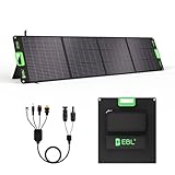 EBL 200W Portable Solar Panel for Power Station, Foldable Solar Charger w/ 4 Kickstands, IP65 Waterproof Solar Panel Kit w/DC XT60 Anderson Aviation Output for Outdoor RV Camper Blackout