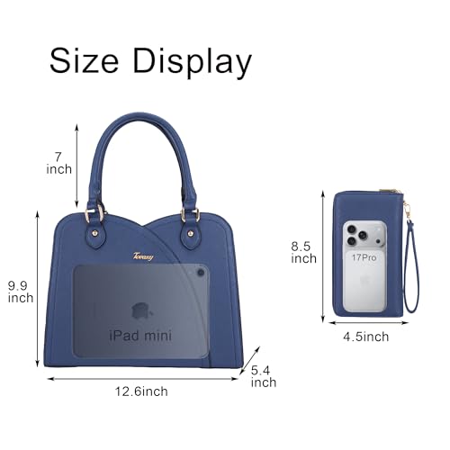 Purses for Women Top Handle Satchel Handbags Shoulder Bag Messenger Tote Bag Purse Wallet Set 2pcs - Image 3